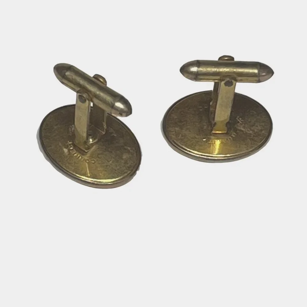 Vintage Gold-Tone Correct Quality Oval Cufflinks